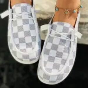 Checkered Slip On Shoes